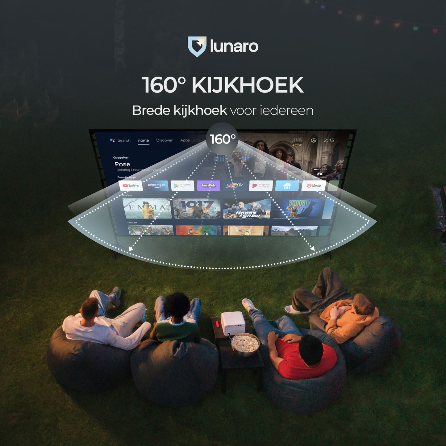 Lunaro Projectiescherm met statief